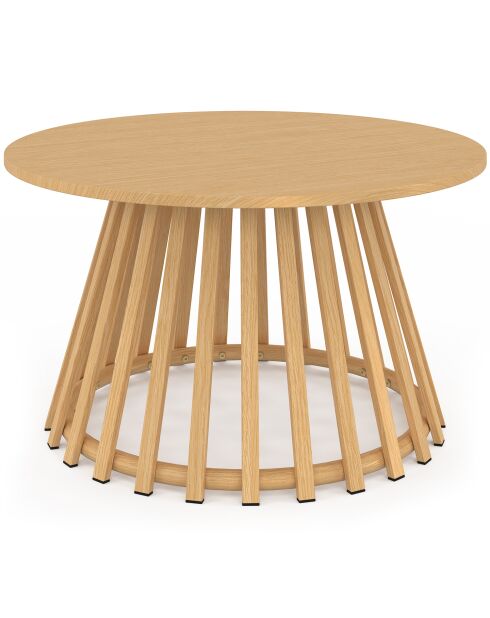 Hortensia ronde tuinsalontafel metaal houteffect - 70x 70x40,5 cm