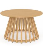 Mesita redonda Hortensia para jardín, efecto madera, 70 x 70 x 40,5 cm