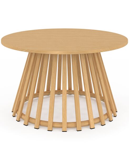 Hortensia ronde tuinsalontafel metaal houteffect - 70x 70x40,5 cm