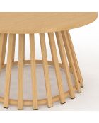 Mesita redonda Hortensia para jardín, efecto madera, 70 x 70 x 40,5 cm