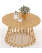 Mesita redonda Hortensia para jardín, efecto madera, 70 x 70 x 40,5 cm