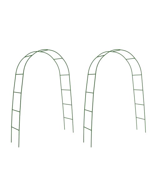Set aus 2 abgerundeten grünen Gartenbögen - 150x40x 235 cm