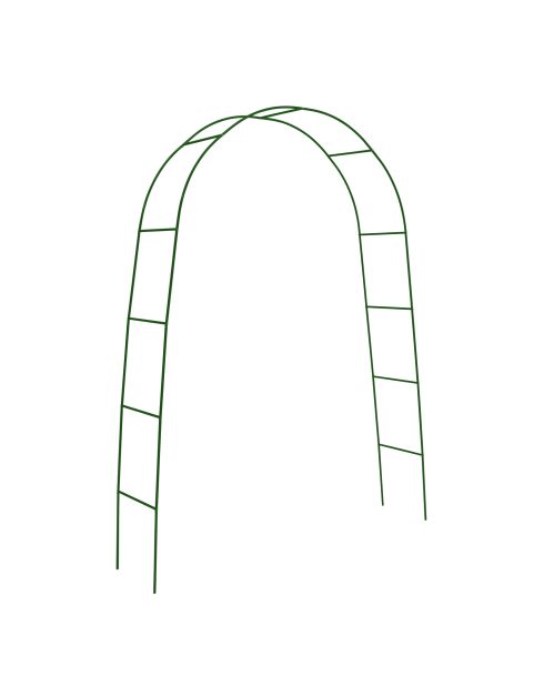 Set aus 2 abgerundeten grünen Gartenbögen - 150x40x 235 cm