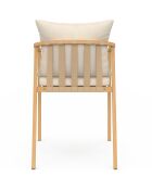 Set de 4 sillas de jardín Paros de metal efecto madera y beige, 51 x 63 x 73 cm