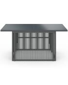 Table de jardin relevable Ozéa 100cm verre trempé gris - 100x50x46-73 cm
