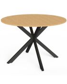 Milazzo runder Gartentisch in schwarzer Holzoptik — 120 x 120 x 76 cm