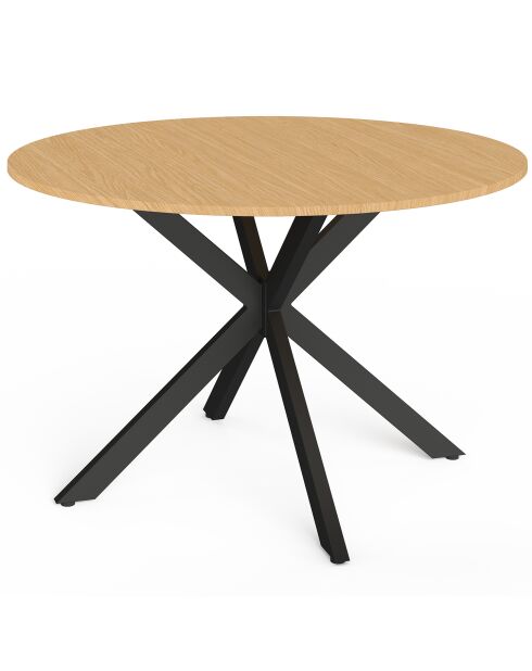 Milazzo runder Gartentisch in schwarzer Holzoptik — 120 x 120 x 76 cm