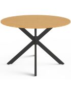 Milazzo runder Gartentisch in schwarzer Holzoptik — 120 x 120 x 76 cm