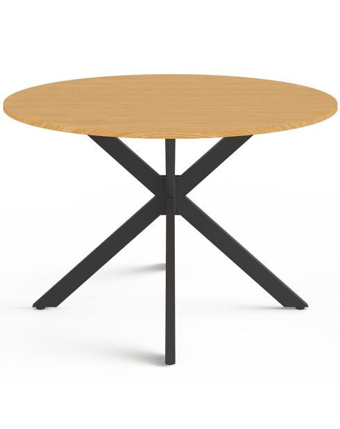 Milazzo runder Gartentisch in schwarzer Holzoptik — 120 x 120 x 76 cm