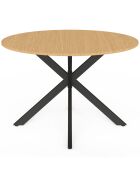 Milazzo runder Gartentisch in schwarzer Holzoptik — 120 x 120 x 76 cm