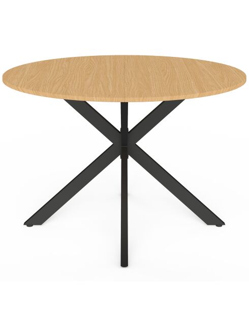 Milazzo runder Gartentisch in schwarzer Holzoptik — 120 x 120 x 76 cm