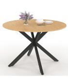 Milazzo runder Gartentisch in schwarzer Holzoptik — 120 x 120 x 76 cm
