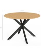 Milazzo runder Gartentisch in schwarzer Holzoptik — 120 x 120 x 76 cm