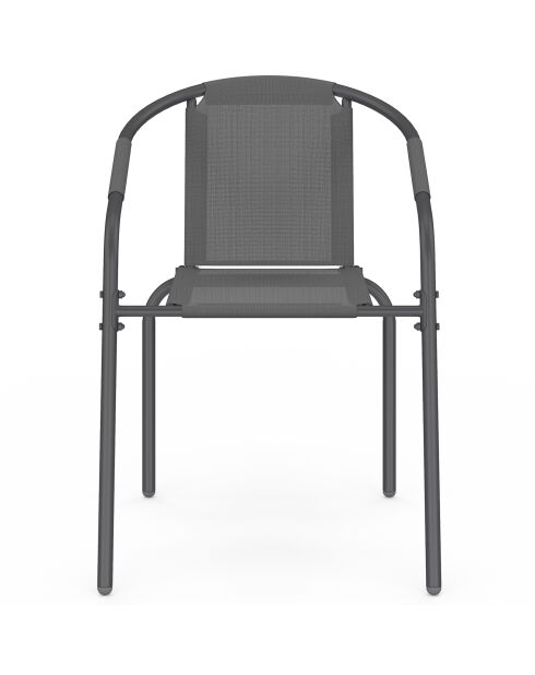 Set de 6 sillas de jardín apilables grises Delma - 54x62x77 cm