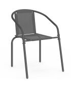 Set de 6 sillas de jardín apilables grises Delma - 54x62x77 cm