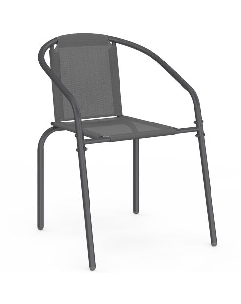 Set de 6 sillas de jardín apilables grises Delma - 54x62x77 cm