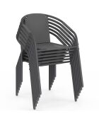Set de 6 sillas de jardín apilables grises Delma - 54x62x77 cm