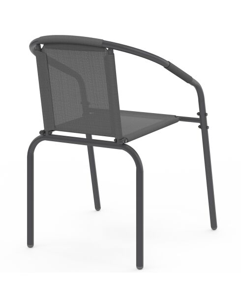 Set de 6 sillas de jardín apilables grises Delma - 54x62x77 cm
