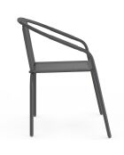 Set de 6 sillas de jardín apilables grises Delma - 54x62x77 cm