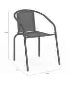 Set de 6 sillas de jardín apilables grises Delma - 54x62x77 cm