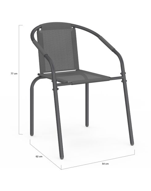 Set de 6 sillas de jardín apilables grises Delma - 54x62x77 cm