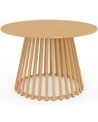 Ensemble repas Hortensia 6 places métal effet bois beige