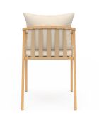 Ensemble repas Hortensia 6 places métal effet bois beige