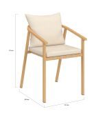 Ensemble repas Hortensia 6 places métal effet bois beige