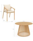 Ensemble repas Hortensia 6 places métal effet bois beige