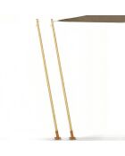 Set mit 2 verstellbaren Pfosten für Sonnensegel in Holzoptik — D.3.2xH.220 cm