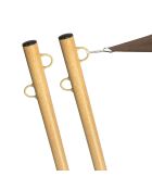 Set mit 2 verstellbaren Pfosten für Sonnensegel in Holzoptik — D.3.2xH.220 cm