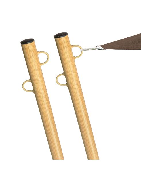 Set mit 2 verstellbaren Pfosten für Sonnensegel in Holzoptik — D.3.2xH.220 cm