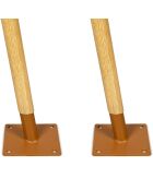 Set mit 2 verstellbaren Pfosten für Sonnensegel in Holzoptik — D.3.2xH.220 cm