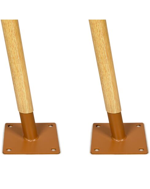 Set mit 2 verstellbaren Pfosten für Sonnensegel in Holzoptik — D.3.2xH.220 cm