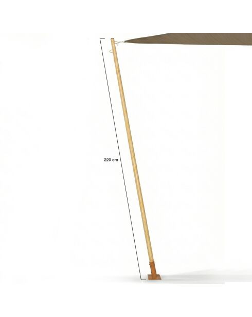 Set mit 2 verstellbaren Pfosten für Sonnensegel in Holzoptik — D.3.2xH.220 cm