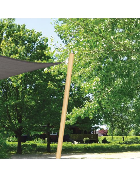 Set mit 2 verstellbaren Pfosten für Sonnensegel in Holzoptik — D.3.2xH.220 cm