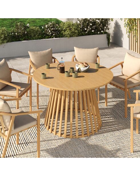 Hortensia ronde houten tuintafel - 120x120x75 cm