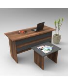 Ensemble de mobilier de bureau Vo8-Ba Noyer/Anthracite - 140x73,8x60 cm