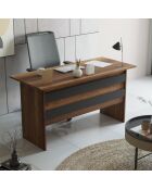 Ensemble de mobilier de bureau Vo8-Ba Noyer/Anthracite - 140x73,8x60 cm