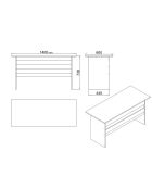 Ensemble de mobilier de bureau Vo8-Ba Noyer/Anthracite - 140x73,8x60 cm