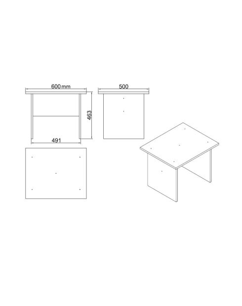 Ensemble de mobilier de bureau Vo8-Ba Noyer/Anthracite - 140x73,8x60 cm