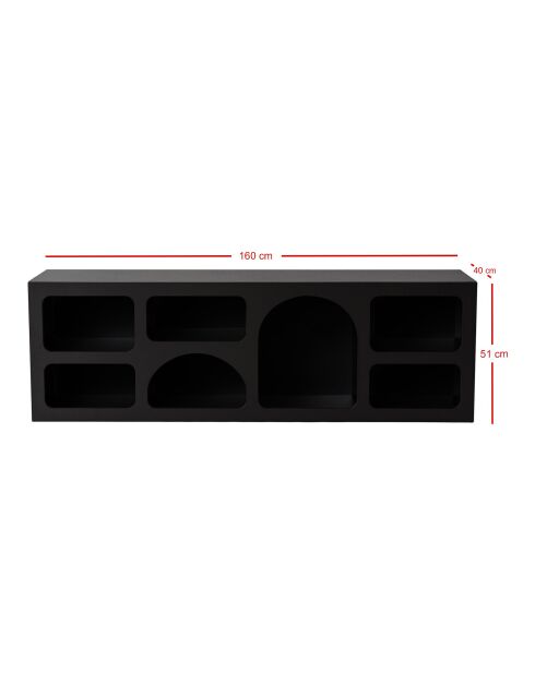 Ferlis Schwarze Konsole - 160x51x40 cm