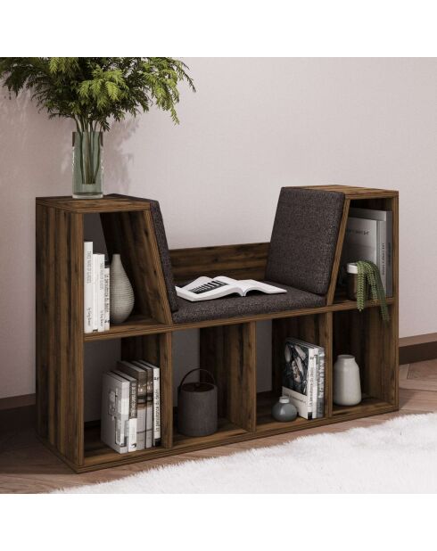 Livora Walnut boekenkast - 103x63x30 cm