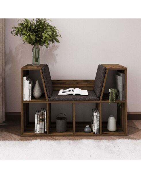 Livora Walnut boekenkast - 103x63x30 cm