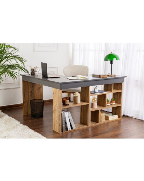 Bureau Vesper Anthracite/Pin atlantique - 130x72x120 cm