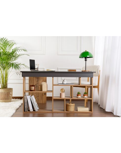 Bureau Vesper Anthracite/Pin atlantique - 130x72x120 cm