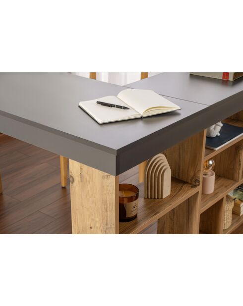 Bureau Vesper Anthracite/Pin atlantique - 130x72x120 cm