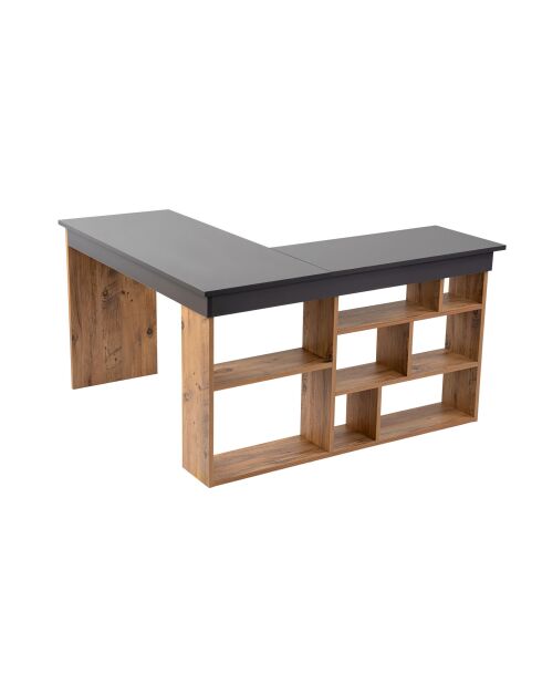 Bureau Vesper Anthracite/Pin atlantique - 130x72x120 cm