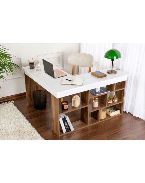 Bureau Vesper Noyer/Blanc - 130x72x120 cm