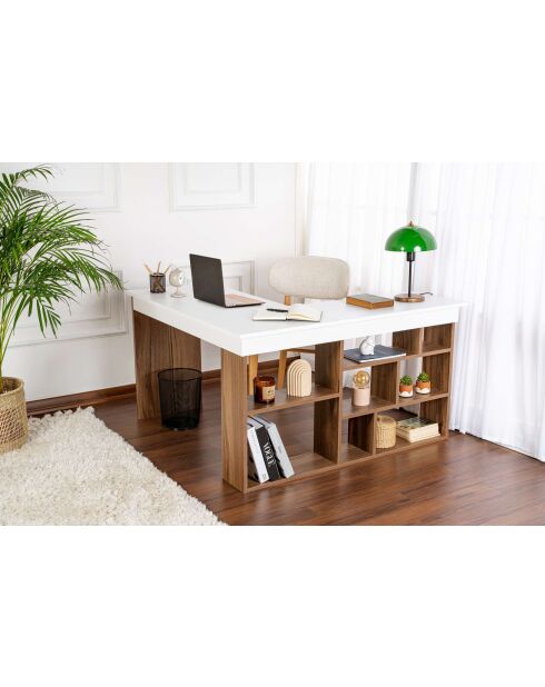 Bureau Vesper Noyer/Blanc - 130x72x120 cm
